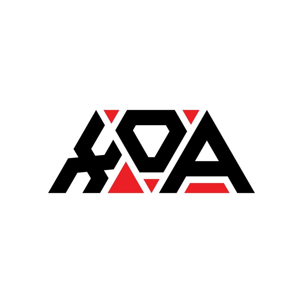 diseño de logotipo de letra triangular xoa con forma de triángulo. monograma de diseño del logotipo del triángulo xoa. plantilla de logotipo de vector de triángulo xoa con color rojo. logotipo triangular xoa logotipo simple, elegante y lujoso. xoa