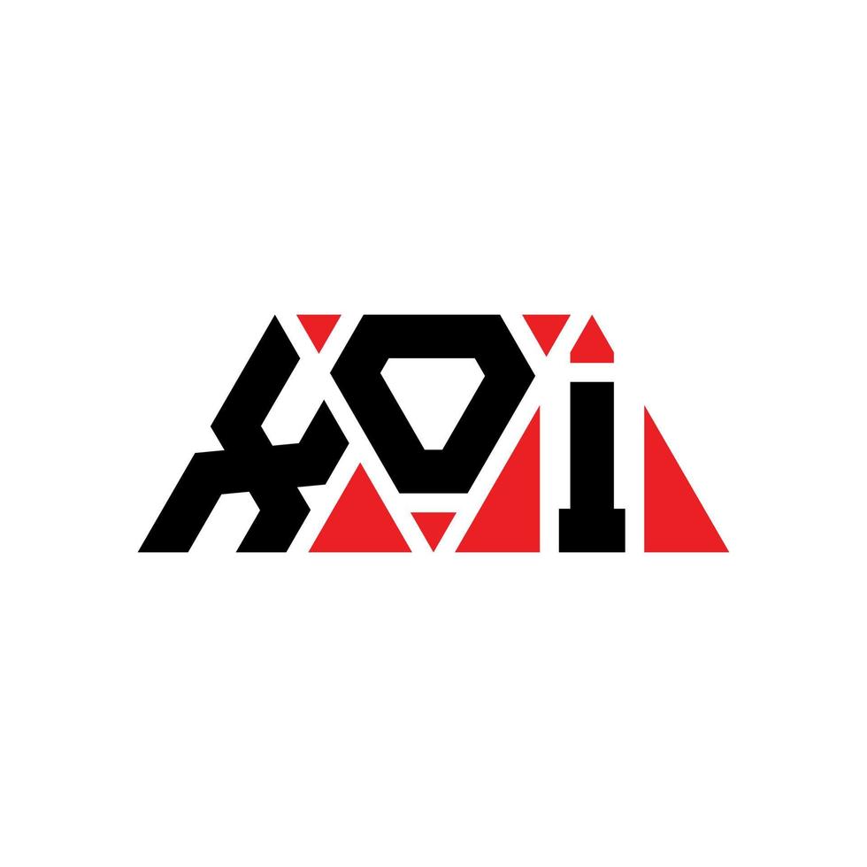 XOI triangle letter logo design with triangle shape. XOI triangle logo design monogram. XOI triangle vector logo template with red color. XOI triangular logo Simple, Elegant, and Luxurious Logo. XOI