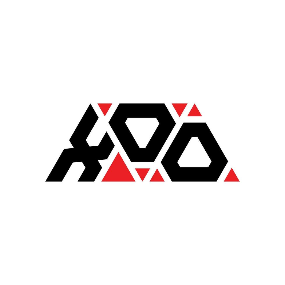 diseño de logotipo de letra de triángulo xoo con forma de triángulo. monograma de diseño del logotipo del triángulo xoo. plantilla de logotipo de vector de triángulo xoo con color rojo. logotipo triangular xoo logotipo simple, elegante y lujoso. jaja