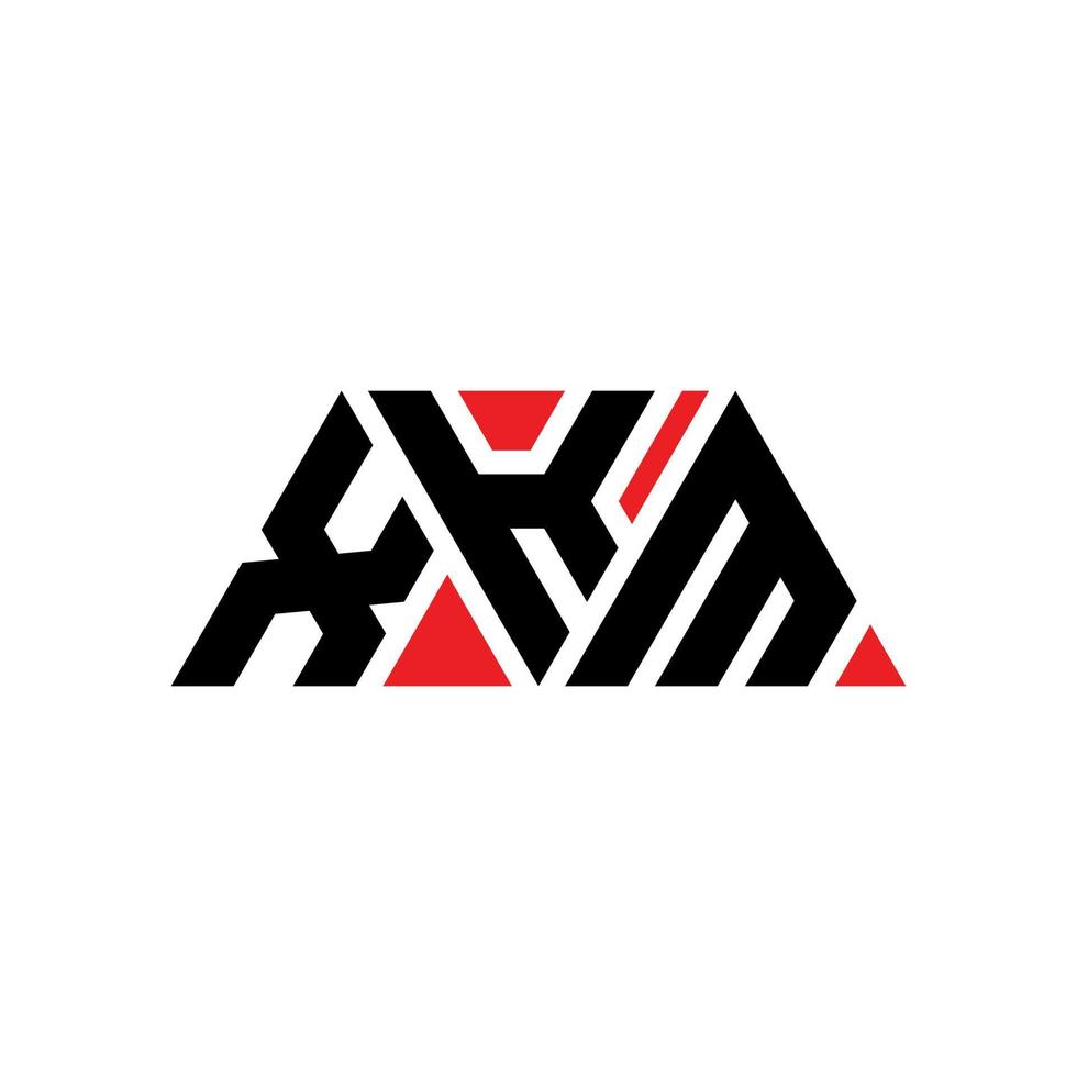 Diseño de logotipo de letra triangular xkm con forma de triángulo. monograma de diseño del logotipo del triángulo xkm. plantilla de logotipo de vector de triángulo xkm con color rojo. logotipo triangular xkm logotipo simple, elegante y lujoso. xkm