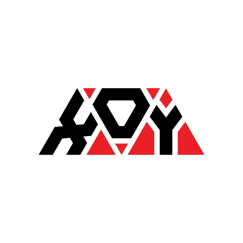 XOY triangle letter logo design with triangle shape. XOY triangle logo design monogram. XOY triangle vector logo template with red color. XOY triangular logo Simple, Elegant, and Luxurious Logo. XOY