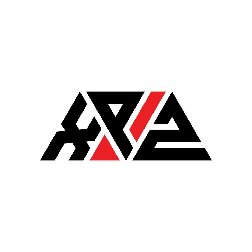 diseño de logotipo de letra triangular xpz con forma de triángulo. monograma de diseño del logotipo del triángulo xpz. plantilla de logotipo de vector de triángulo xpz con color rojo. logotipo triangular xpz logotipo simple, elegante y lujoso. xp