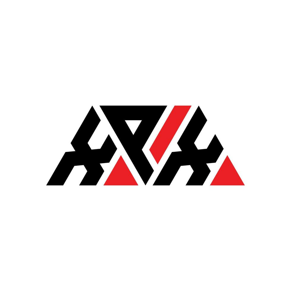 xpx diseño de logotipo de letra triangular con forma de triángulo. monograma de diseño del logotipo del triángulo xpx. plantilla de logotipo de vector de triángulo xpx con color rojo. logotipo triangular xpx logotipo simple, elegante y lujoso. xpx