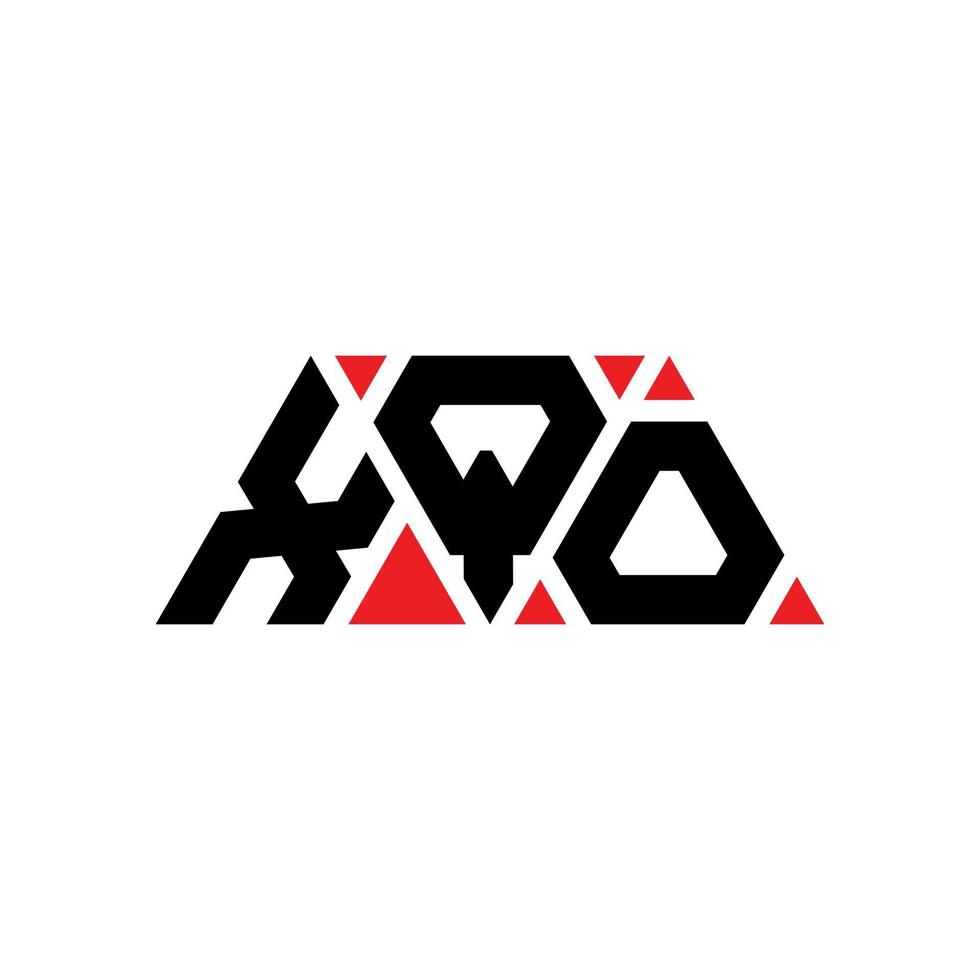 XQO triangle letter logo design with triangle shape. XQO triangle logo design monogram. XQO triangle vector logo template with red color. XQO triangular logo Simple, Elegant, and Luxurious Logo. XQO