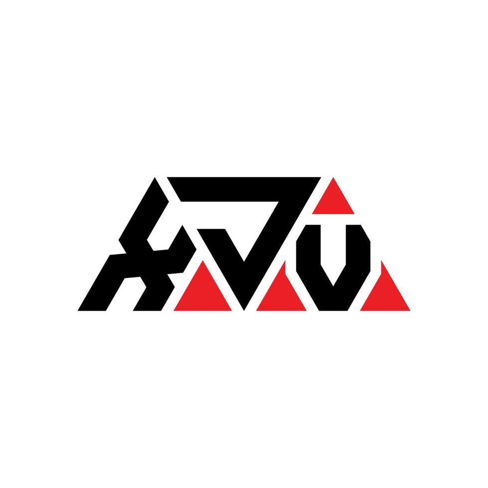 XJV triangle letter logo design with triangle shape. XJV triangle logo design monogram. XJV triangle vector logo template with red color. XJV triangular logo Simple, Elegant, and Luxurious Logo. XJV