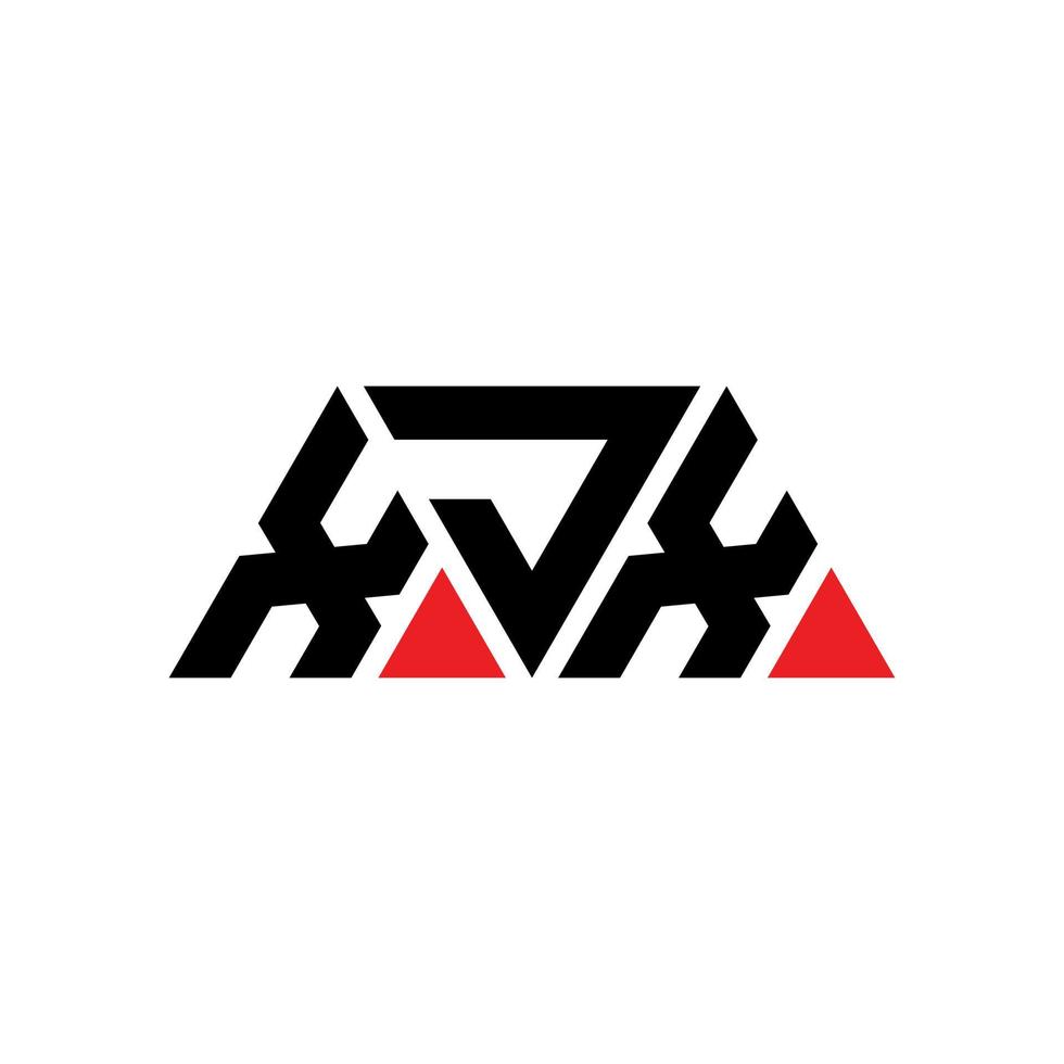 XJX triangle letter logo design with triangle shape. XJX triangle logo design monogram. XJX triangle vector logo template with red color. XJX triangular logo Simple, Elegant, and Luxurious Logo. XJX