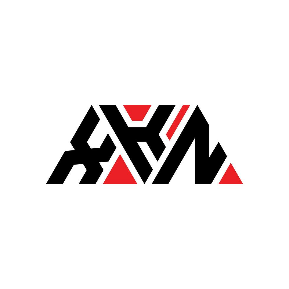 xkn diseño de logotipo de letra triangular con forma de triángulo. monograma de diseño del logotipo del triángulo xkn. plantilla de logotipo de vector de triángulo xkn con color rojo. logotipo triangular xkn logotipo simple, elegante y lujoso. xkn