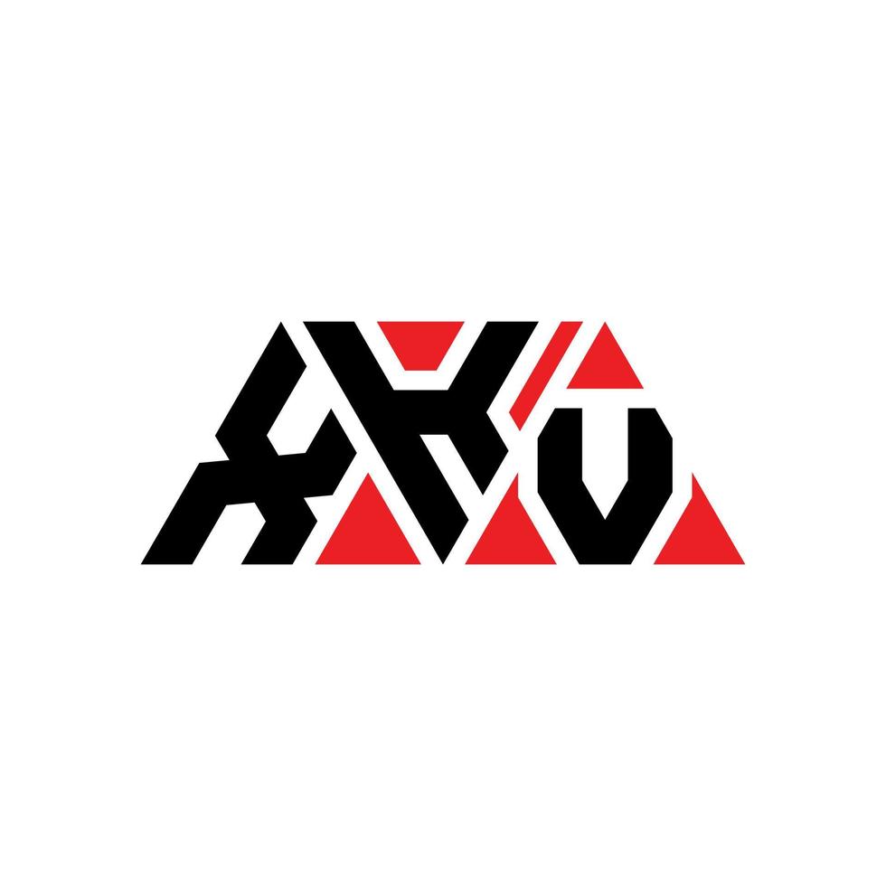 Diseño de logotipo de letra triangular xkv con forma de triángulo. monograma de diseño del logotipo del triángulo xkv. plantilla de logotipo de vector de triángulo xkv con color rojo. logotipo triangular xkv logotipo simple, elegante y lujoso. xkv