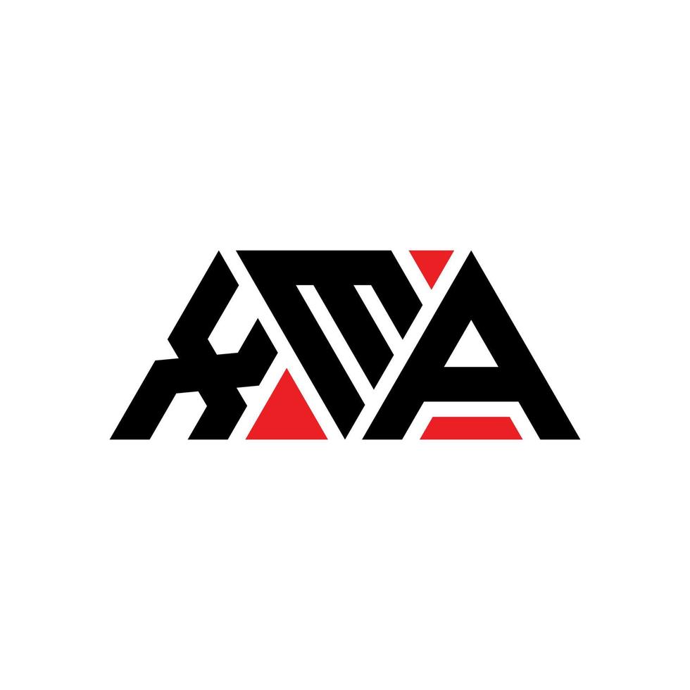 XMA triangle letter logo design with triangle shape. XMA triangle logo design monogram. XMA triangle vector logo template with red color. XMA triangular logo Simple, Elegant, and Luxurious Logo. XMA