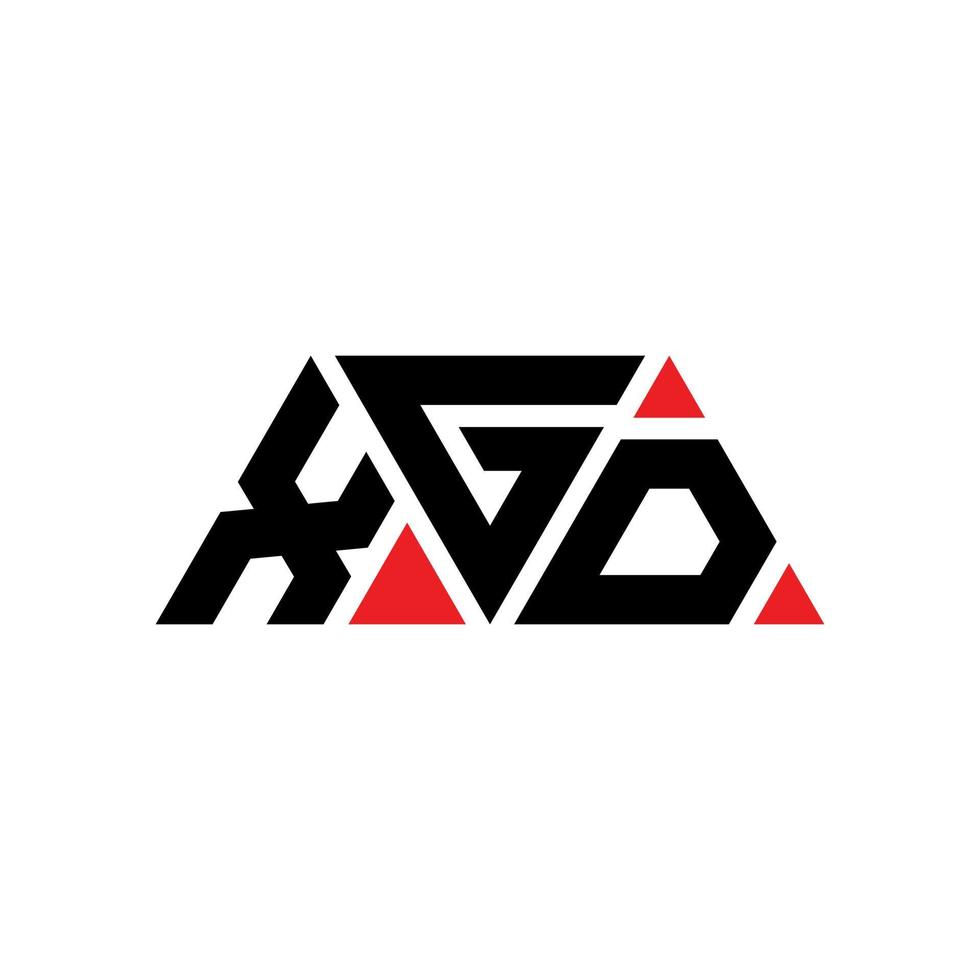 XGD triangle letter logo design with triangle shape. XGD triangle logo design monogram. XGD triangle vector logo template with red color. XGD triangular logo Simple, Elegant, and Luxurious Logo. XGD