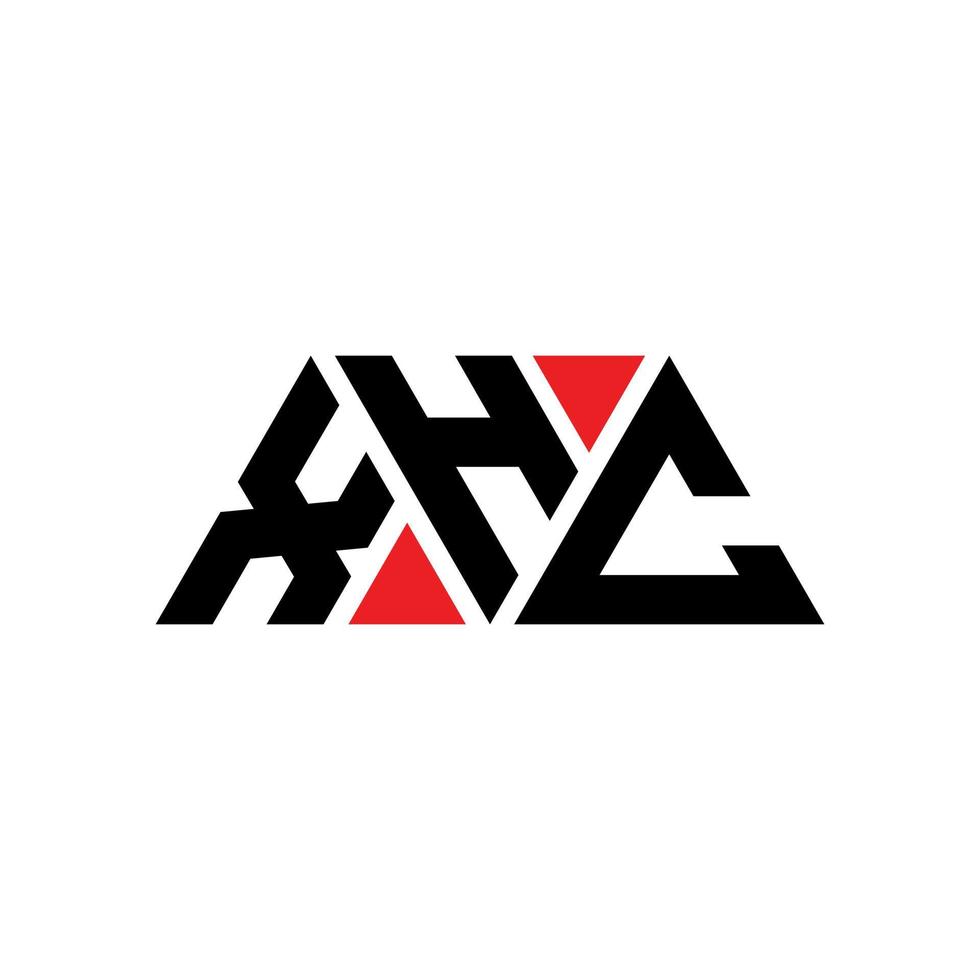 Diseño de logotipo de letra triangular xhc con forma de triángulo. monograma de diseño del logotipo del triángulo xhc. plantilla de logotipo de vector de triángulo xhc con color rojo. logotipo triangular xhc logotipo simple, elegante y lujoso. xhc