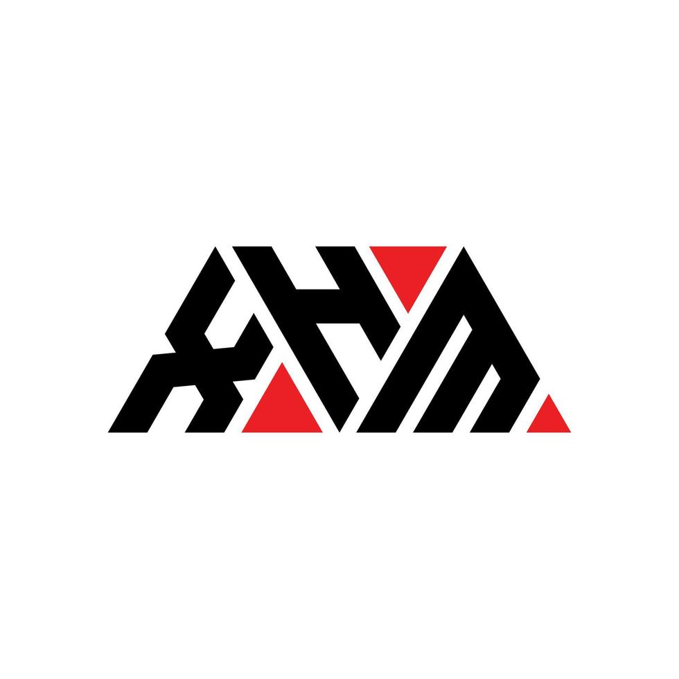 XHM triangle letter logo design with triangle shape. XHM triangle logo design monogram. XHM triangle vector logo template with red color. XHM triangular logo Simple, Elegant, and Luxurious Logo. XHM