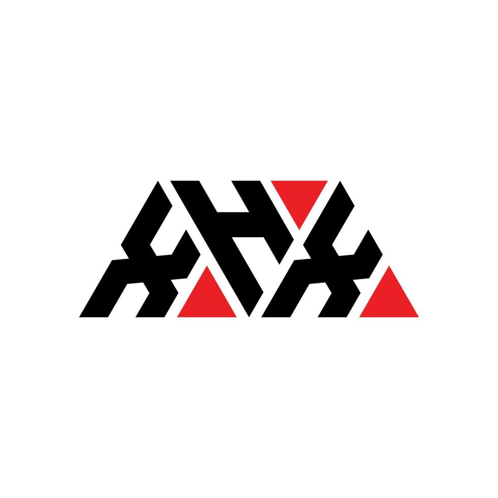 Diseño de logotipo de letra triangular xhx con forma de triángulo. monograma de diseño del logotipo del triángulo xhx. Plantilla de logotipo de vector de triángulo xhx con color rojo. logotipo triangular xhx logotipo simple, elegante y lujoso. xhx