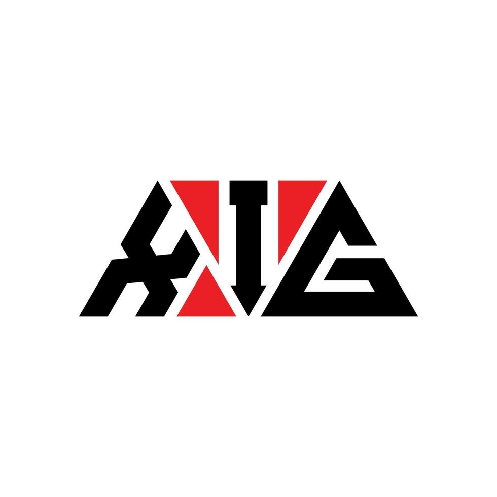 XIG triangle letter logo design with triangle shape. XIG triangle logo design monogram. XIG triangle vector logo template with red color. XIG triangular logo Simple, Elegant, and Luxurious Logo. XIG