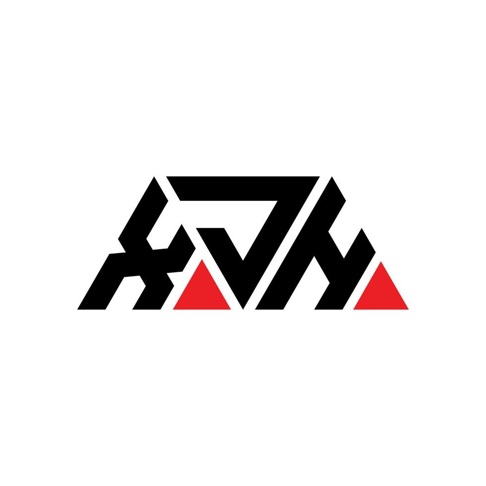 diseño de logotipo de letra triangular xjh con forma de triángulo. monograma de diseño del logotipo del triángulo xjh. plantilla de logotipo de vector de triángulo xjh con color rojo. logotipo triangular xjh logotipo simple, elegante y lujoso. xjh