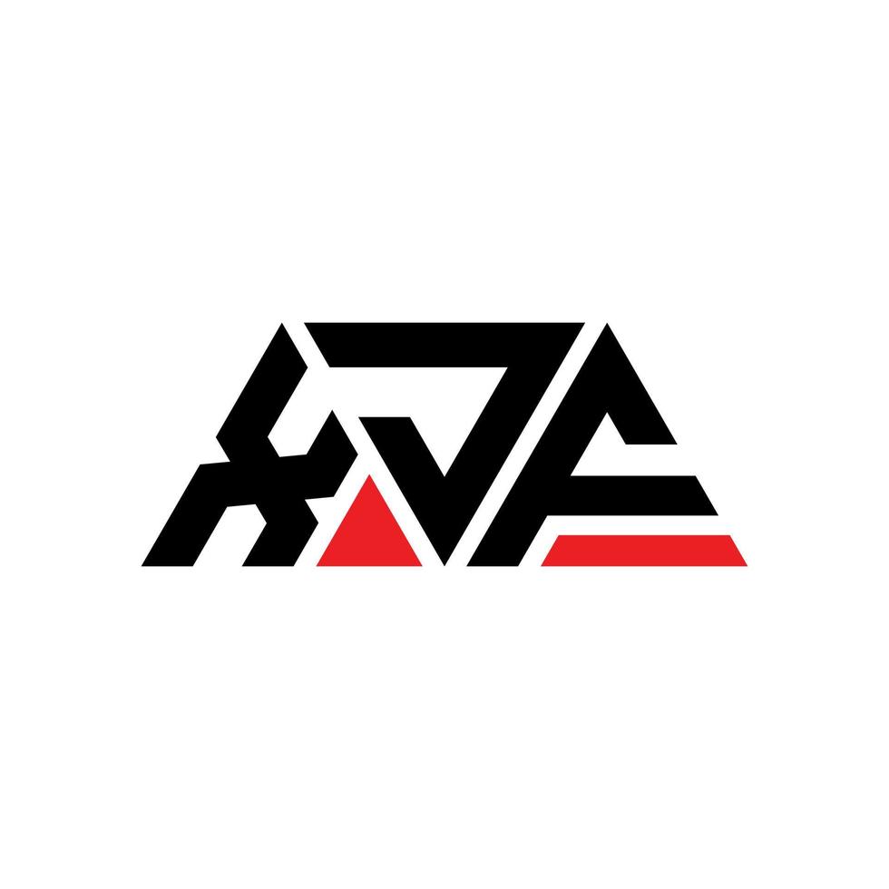 XJF triangle letter logo design with triangle shape. XJF triangle logo design monogram. XJF triangle vector logo template with red color. XJF triangular logo Simple, Elegant, and Luxurious Logo. XJF