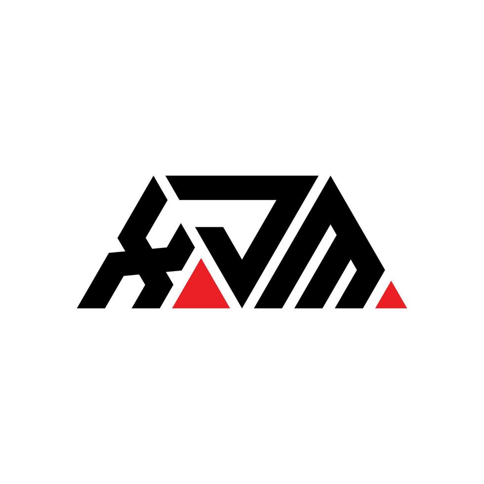 XJM triangle letter logo design with triangle shape. XJM triangle logo design monogram. XJM triangle vector logo template with red color. XJM triangular logo Simple, Elegant, and Luxurious Logo. XJM