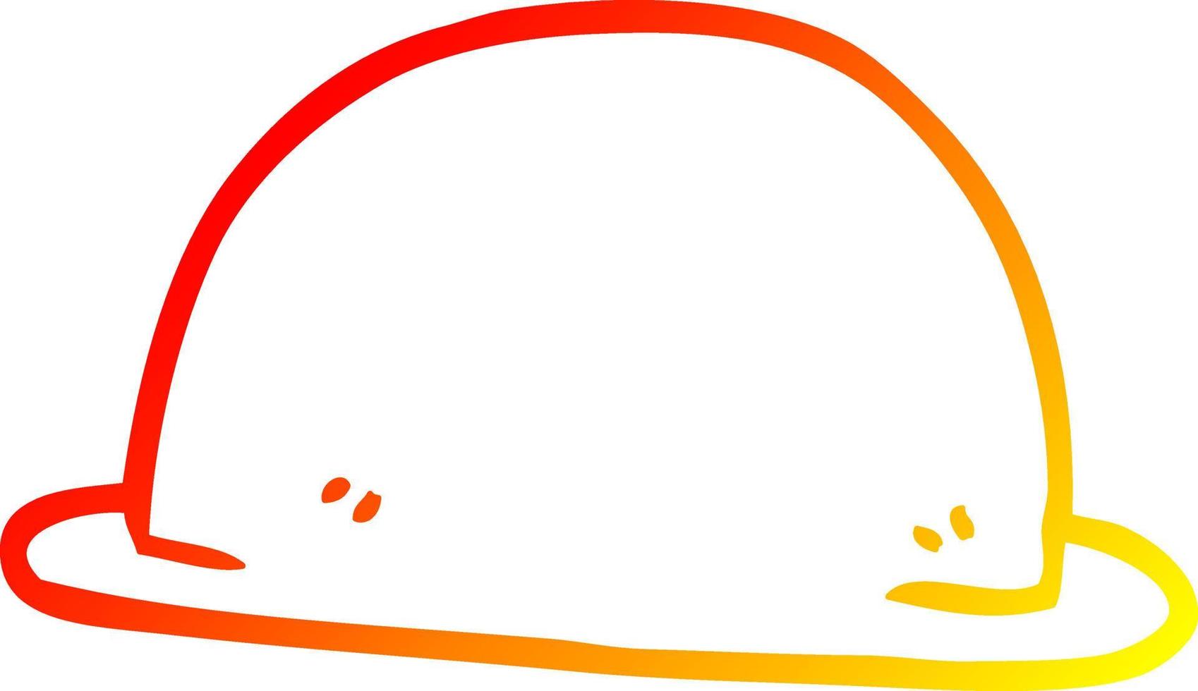 warm gradient line drawing cartoon hat vector