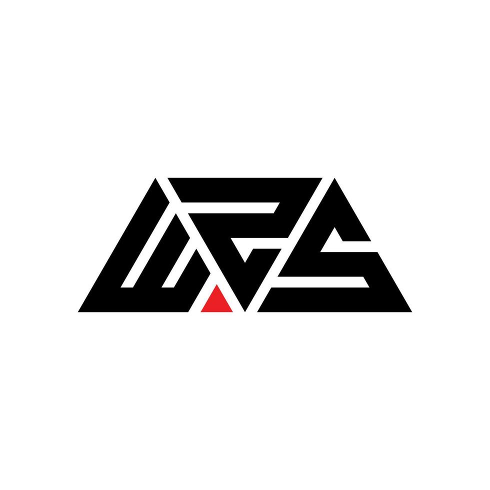 diseño de logotipo de letra triangular wzs con forma de triángulo. monograma de diseño del logotipo del triángulo wzs. plantilla de logotipo de vector de triángulo wzs con color rojo. logo triangular wzs logo simple, elegante y lujoso. wzs