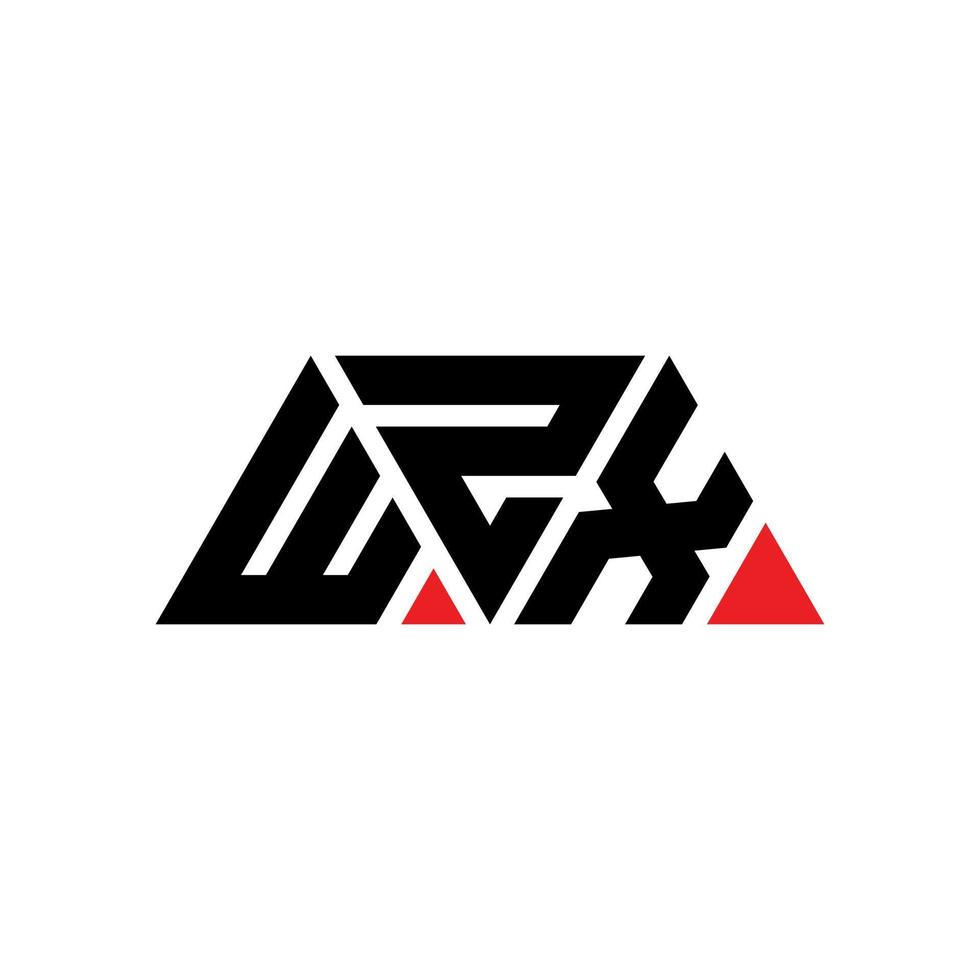 diseño de logotipo de letra triangular wzx con forma de triángulo. monograma de diseño del logotipo del triángulo wzx. plantilla de logotipo de vector de triángulo wzx con color rojo. logotipo triangular wzx logotipo simple, elegante y lujoso. wzx