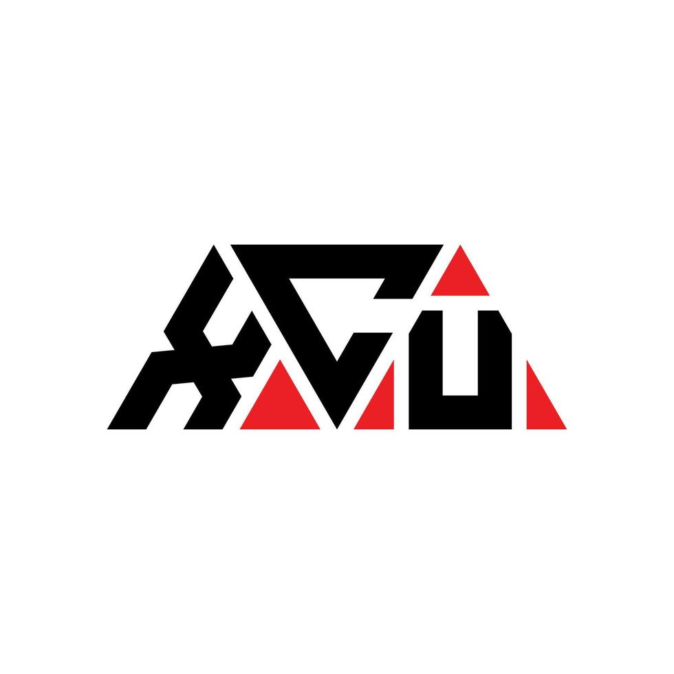 diseño de logotipo de letra triangular xcu con forma de triángulo. monograma de diseño del logotipo del triángulo xcu. plantilla de logotipo de vector de triángulo xcu con color rojo. logotipo triangular xcu logotipo simple, elegante y lujoso. xcu