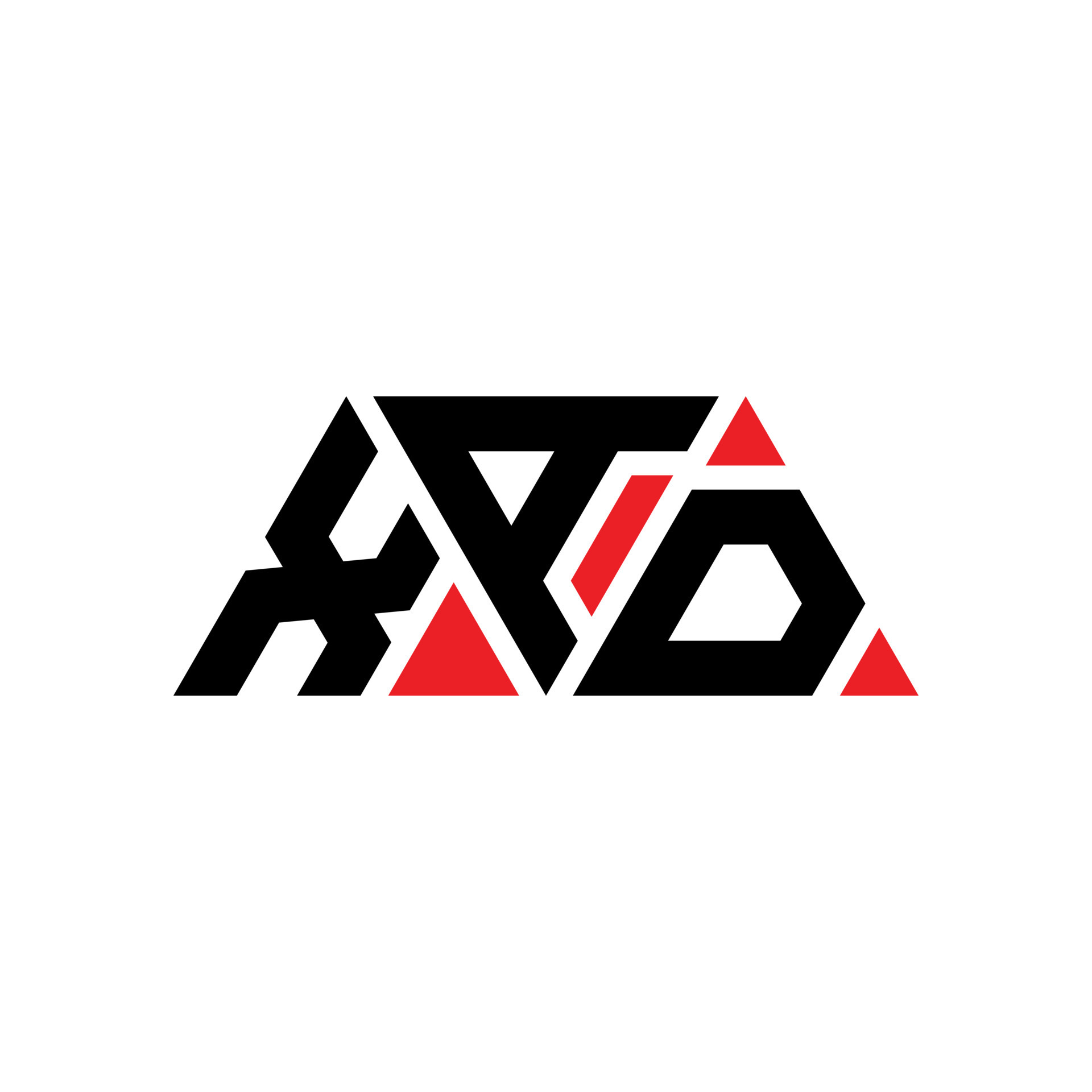 XAD triangle letter logo design with triangle shape. XAD triangle logo