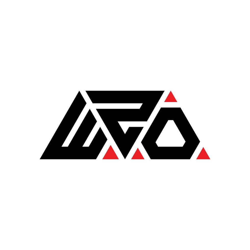 diseño de logotipo de letra triangular wzo con forma de triángulo. monograma de diseño del logotipo del triángulo wzo. plantilla de logotipo de vector de triángulo wzo con color rojo. logotipo triangular wzo logotipo simple, elegante y lujoso. wzo