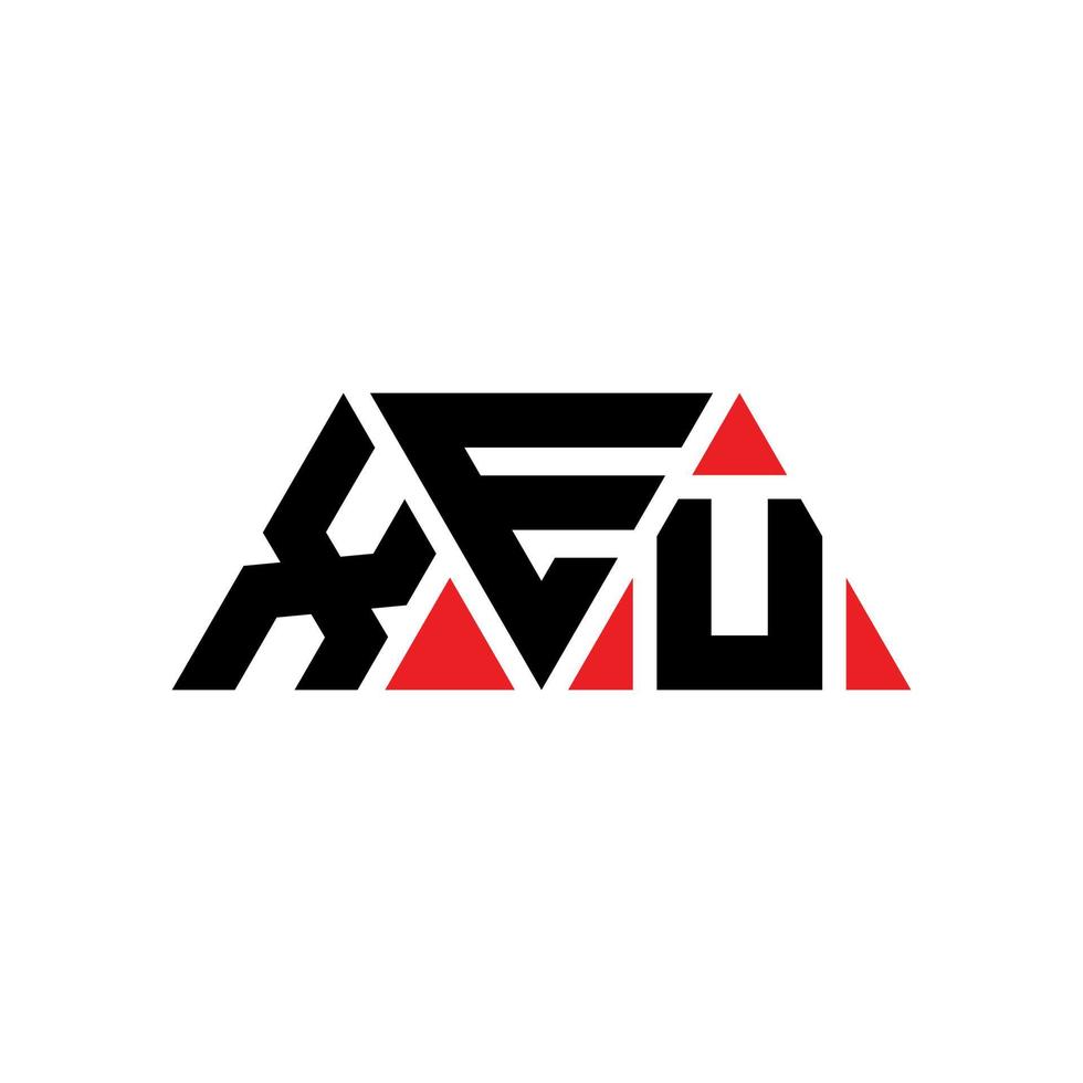 diseño del logotipo de la letra del triángulo xeu con forma de triángulo. monograma de diseño del logotipo del triángulo xeu. plantilla de logotipo de vector de triángulo xeu con color rojo. logo triangular xeu logo simple, elegante y lujoso. xeu