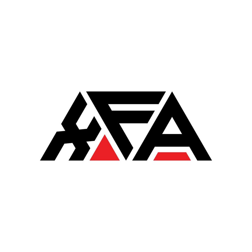 XFA triangle letter logo design with triangle shape. XFA triangle logo design monogram. XFA triangle vector logo template with red color. XFA triangular logo Simple, Elegant, and Luxurious Logo. XFA