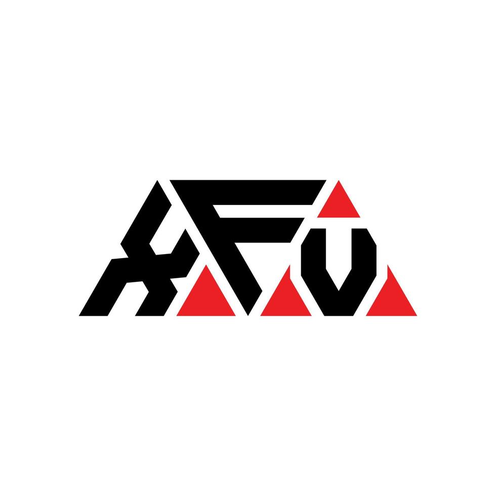 Diseño de logotipo de letra triangular xfv con forma de triángulo. monograma de diseño del logotipo del triángulo xfv. plantilla de logotipo de vector de triángulo xfv con color rojo. logotipo triangular xfv logotipo simple, elegante y lujoso. xfv