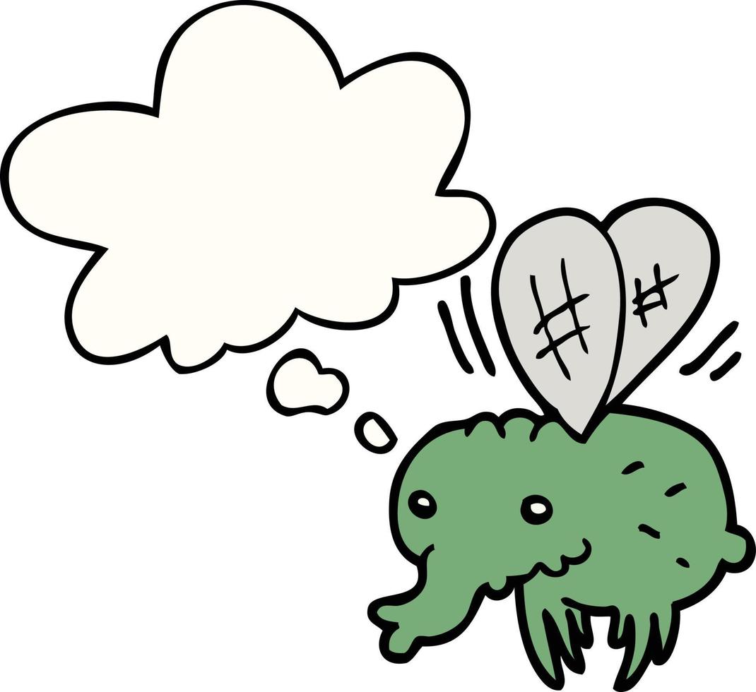 cartoon fly and thought bubble vector