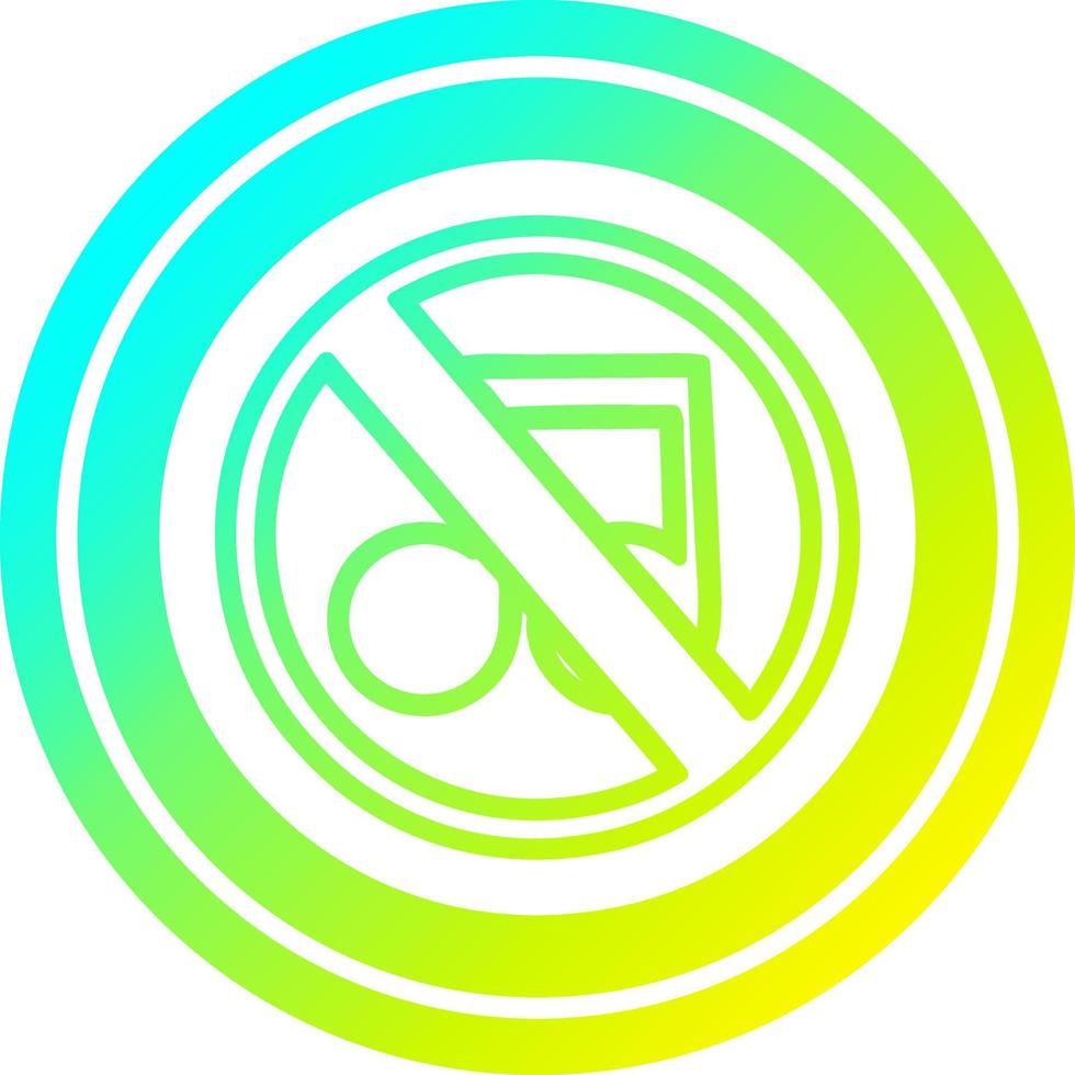 no music circular in cold gradient spectrum vector