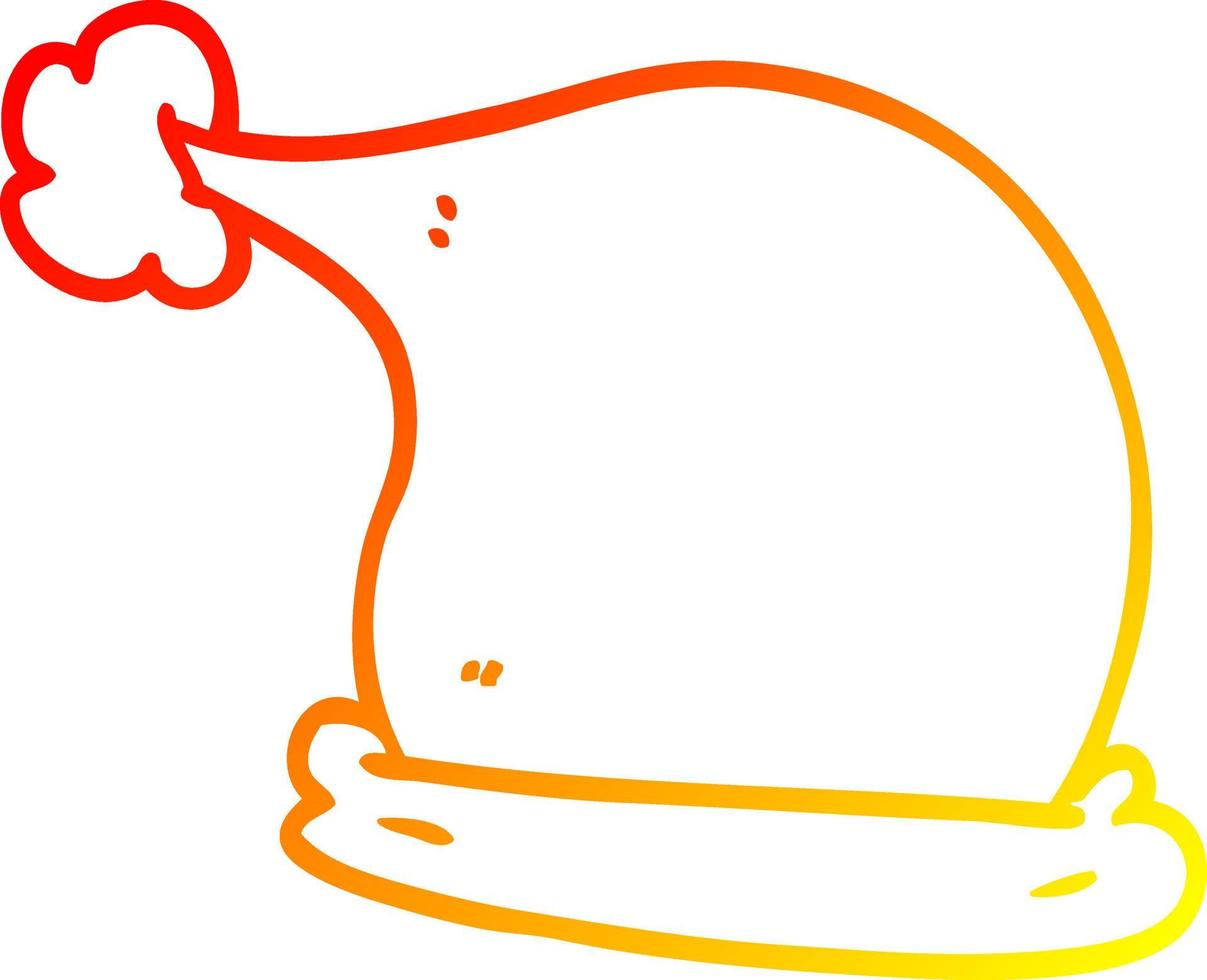 warm gradient line drawing cartoon christmas hats vector