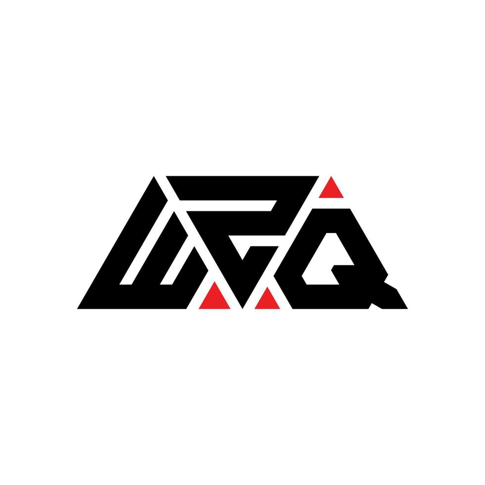 diseño de logotipo de letra triangular wzq con forma de triángulo. monograma de diseño del logotipo del triángulo wzq. plantilla de logotipo de vector de triángulo wzq con color rojo. logo triangular wzq logo simple, elegante y lujoso. wzq