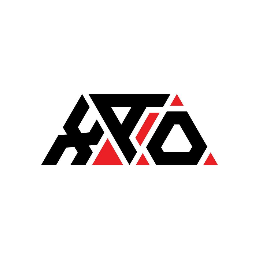 XAO triangle letter logo design with triangle shape. XAO triangle logo design monogram. XAO triangle vector logo template with red color. XAO triangular logo Simple, Elegant, and Luxurious Logo. XAO