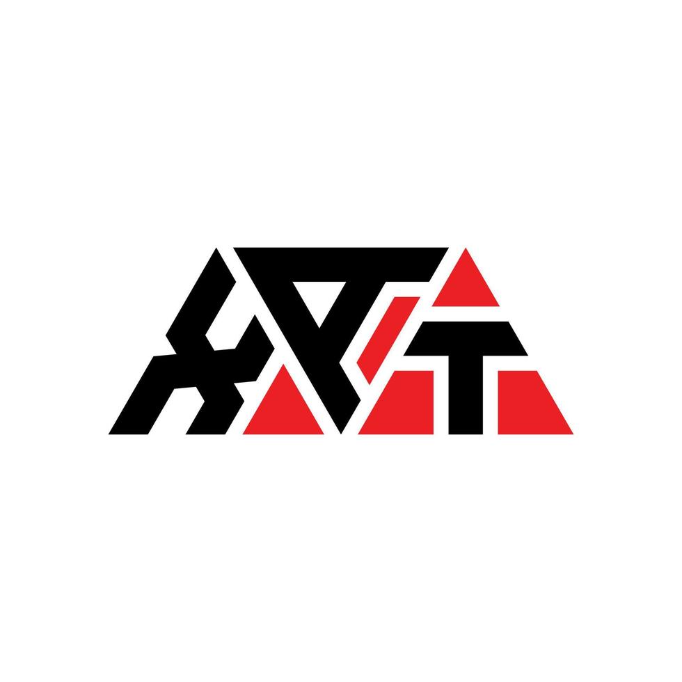 diseño de logotipo de letra de triángulo xat con forma de triángulo. monograma de diseño del logotipo del triángulo xat. plantilla de logotipo de vector de triángulo xat con color rojo. logo triangular xat logo simple, elegante y lujoso. xat