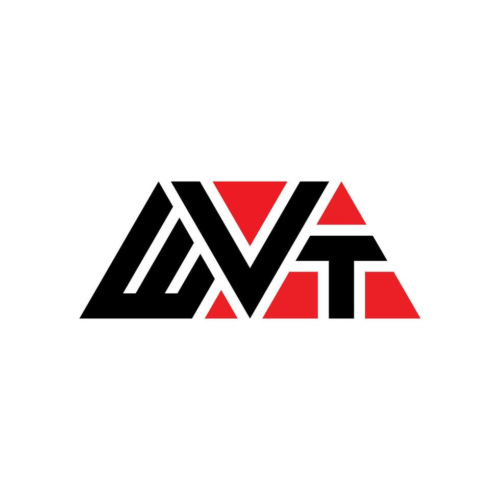 diseño de logotipo de letra de triángulo wvt con forma de triángulo. monograma de diseño de logotipo de triángulo wvt. plantilla de logotipo de vector de triángulo wvt con color rojo. logo triangular wvt logo simple, elegante y lujoso. wvt