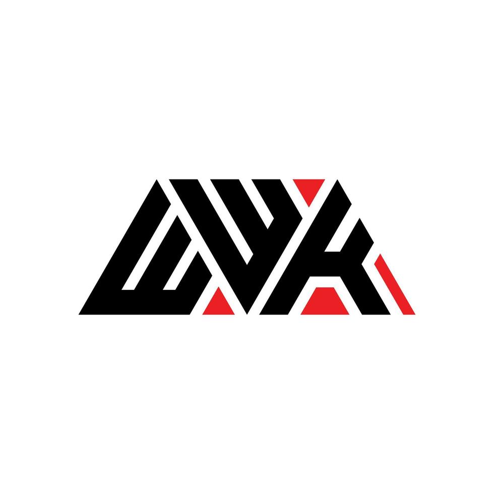 wwk diseño de logotipo de letra triangular con forma de triángulo. monograma de diseño de logotipo de triángulo wwk. plantilla de logotipo de vector de triángulo wwk con color rojo. logo triangular wwk logo simple, elegante y lujoso. wwk