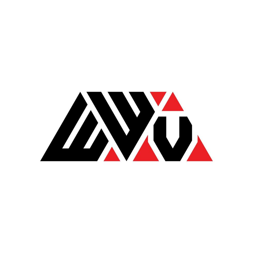 diseño de logotipo de letra triangular wwv con forma de triángulo. monograma de diseño del logotipo del triángulo wwv. plantilla de logotipo de vector de triángulo wwv con color rojo. logo triangular wwv logo simple, elegante y lujoso. www