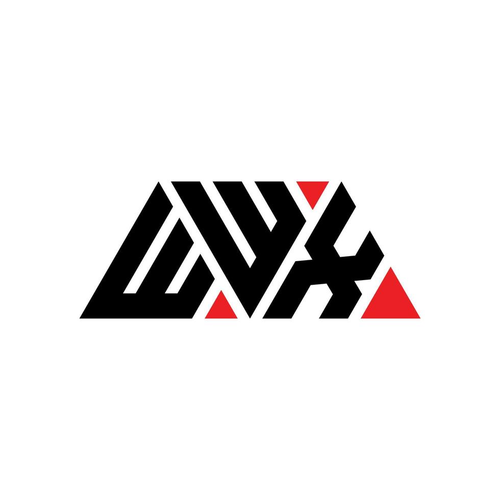 diseño de logotipo de letra triangular wwx con forma de triángulo. monograma de diseño del logotipo del triángulo wwx. plantilla de logotipo de vector de triángulo wwx con color rojo. logotipo triangular wwx logotipo simple, elegante y lujoso. wwx