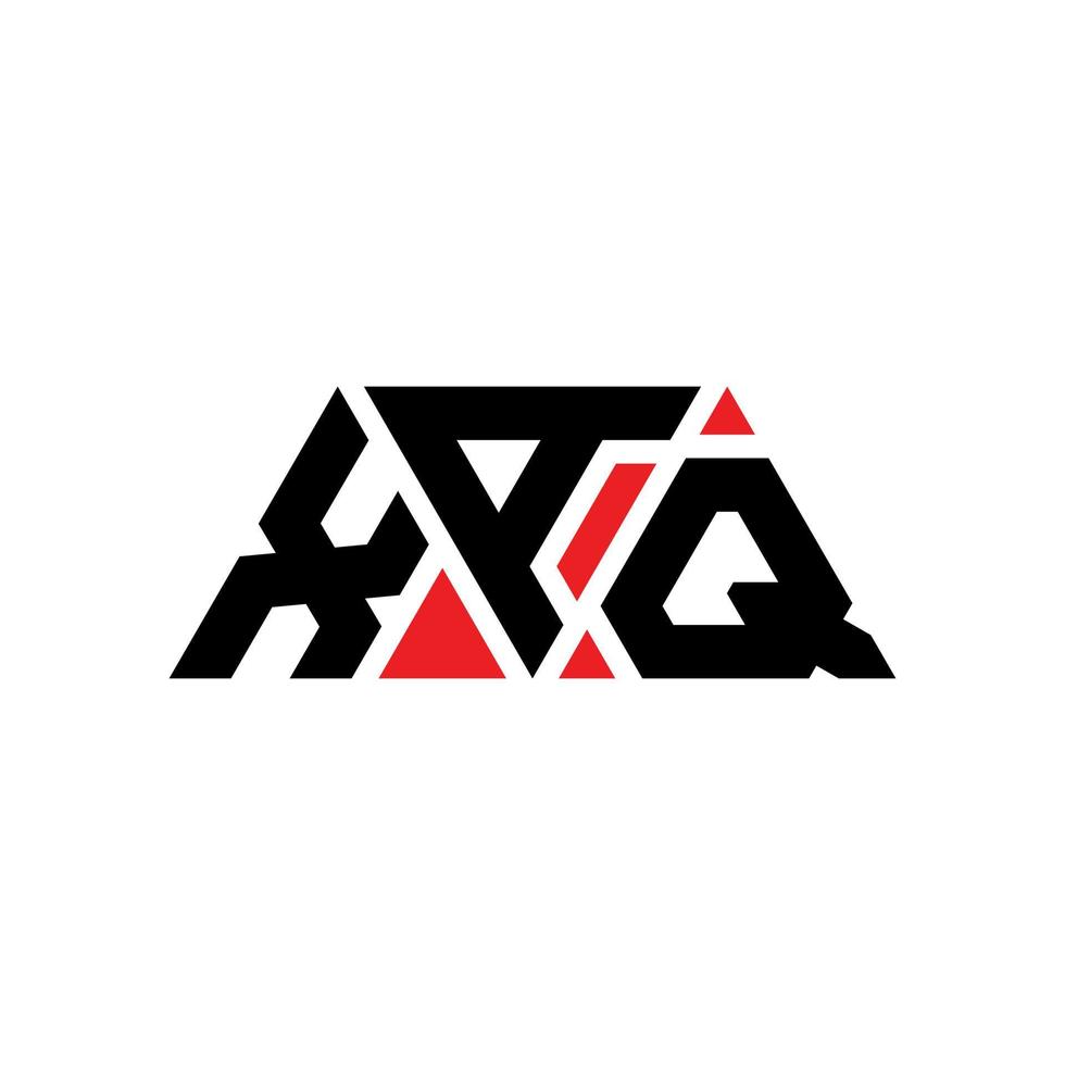 diseño de logotipo de letra triangular xaq con forma de triángulo. monograma de diseño del logotipo del triángulo xaq. plantilla de logotipo de vector de triángulo xaq con color rojo. logotipo triangular xaq logotipo simple, elegante y lujoso. xaq