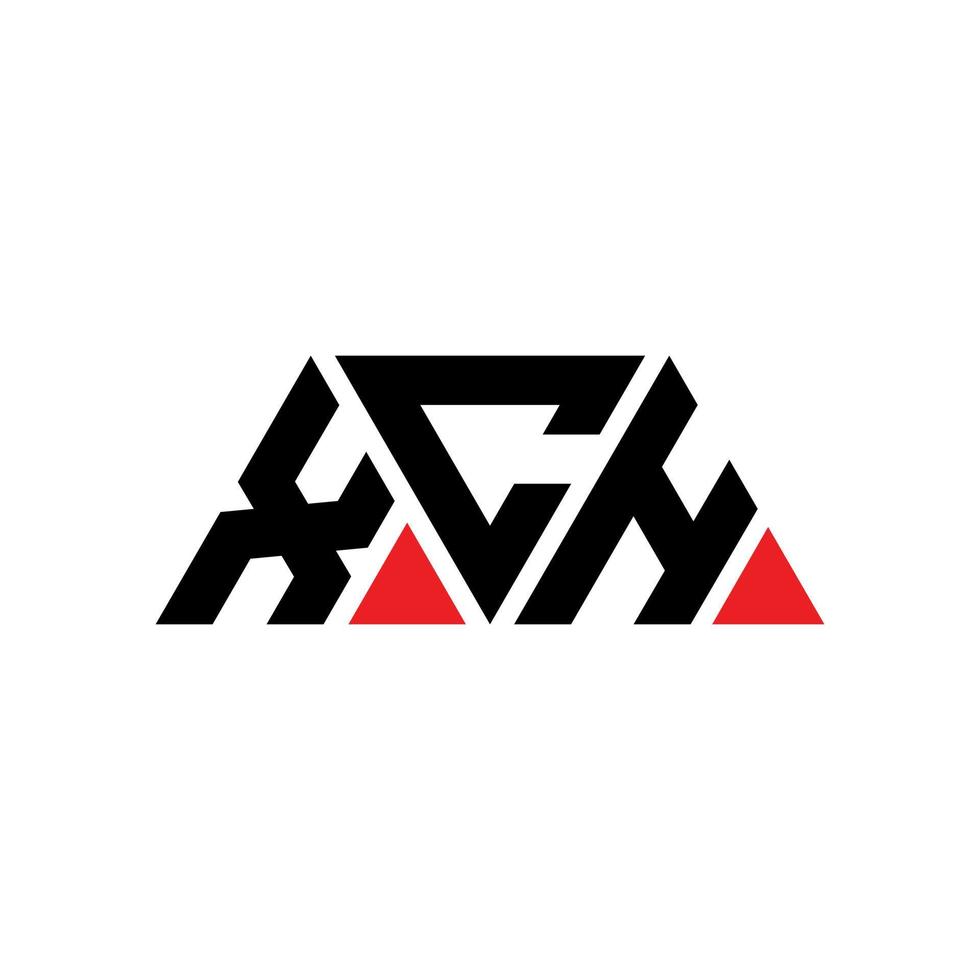 xch diseño de logotipo de letra triangular con forma de triángulo. monograma de diseño del logotipo del triángulo xch. plantilla de logotipo de vector de triángulo xch con color rojo. logotipo triangular xch logotipo simple, elegante y lujoso. xch