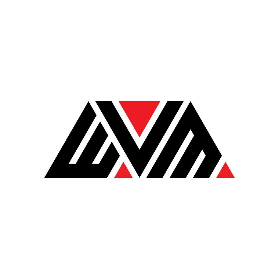 diseño de logotipo de letra triangular wvm con forma de triángulo. monograma de diseño de logotipo de triángulo wvm. plantilla de logotipo de vector de triángulo wvm con color rojo. logotipo triangular wvm logotipo simple, elegante y lujoso. wvm
