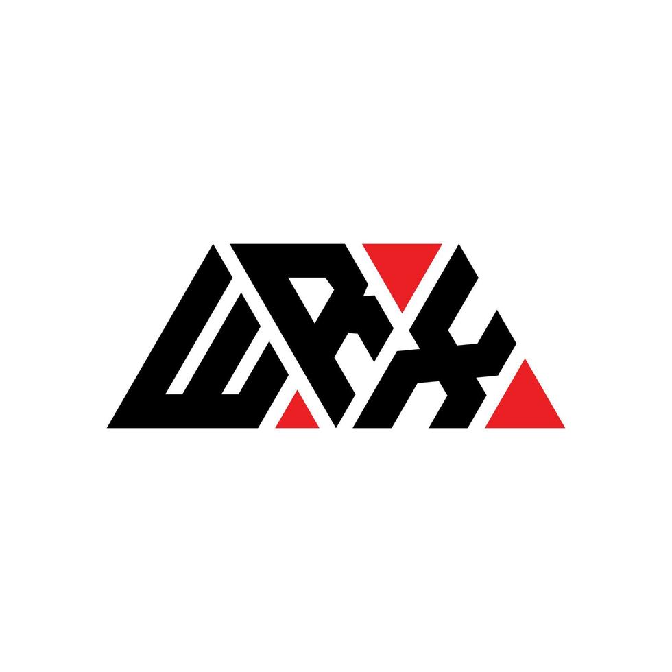 diseño de logotipo de letra triangular wrx con forma de triángulo. monograma de diseño del logotipo del triángulo wrx. plantilla de logotipo de vector de triángulo wrx con color rojo. logotipo triangular wrx logotipo simple, elegante y lujoso. wrx