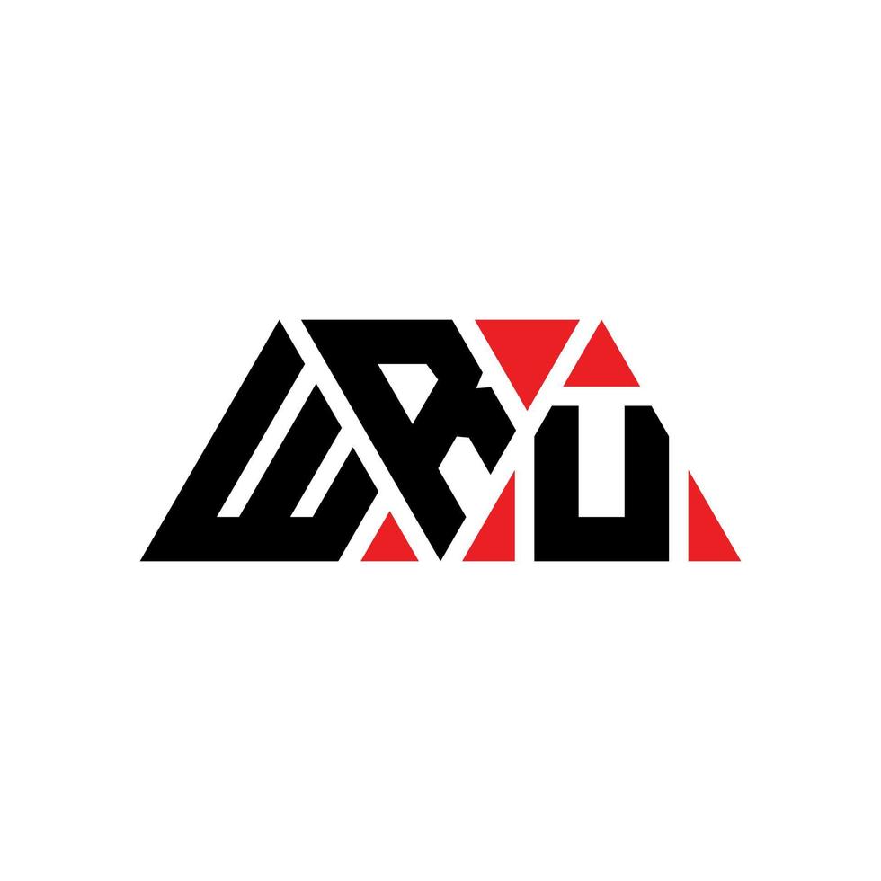 WRU triangle letter logo design with triangle shape. WRU triangle logo design monogram. WRU triangle vector logo template with red color. WRU triangular logo Simple, Elegant, and Luxurious Logo. WRU