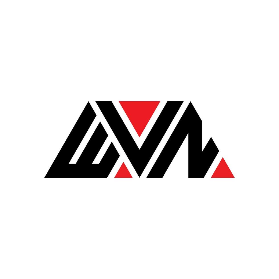 diseño de logotipo de letra de triángulo wvn con forma de triángulo. monograma de diseño de logotipo de triángulo wvn. plantilla de logotipo de vector de triángulo wvn con color rojo. logo triangular wvn logo simple, elegante y lujoso. wvn