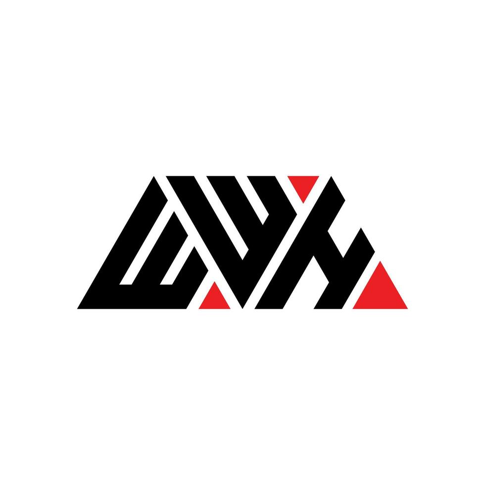 diseño de logotipo de letra triangular wwh con forma de triángulo. monograma de diseño de logotipo de triángulo wwh. plantilla de logotipo de vector de triángulo wwh con color rojo. logotipo triangular wwh logotipo simple, elegante y lujoso. wwh