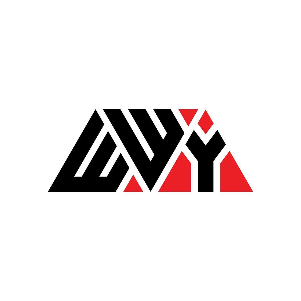 WWY triangle letter logo design with triangle shape. WWY triangle logo design monogram. WWY triangle vector logo template with red color. WWY triangular logo Simple, Elegant, and Luxurious Logo. WWY