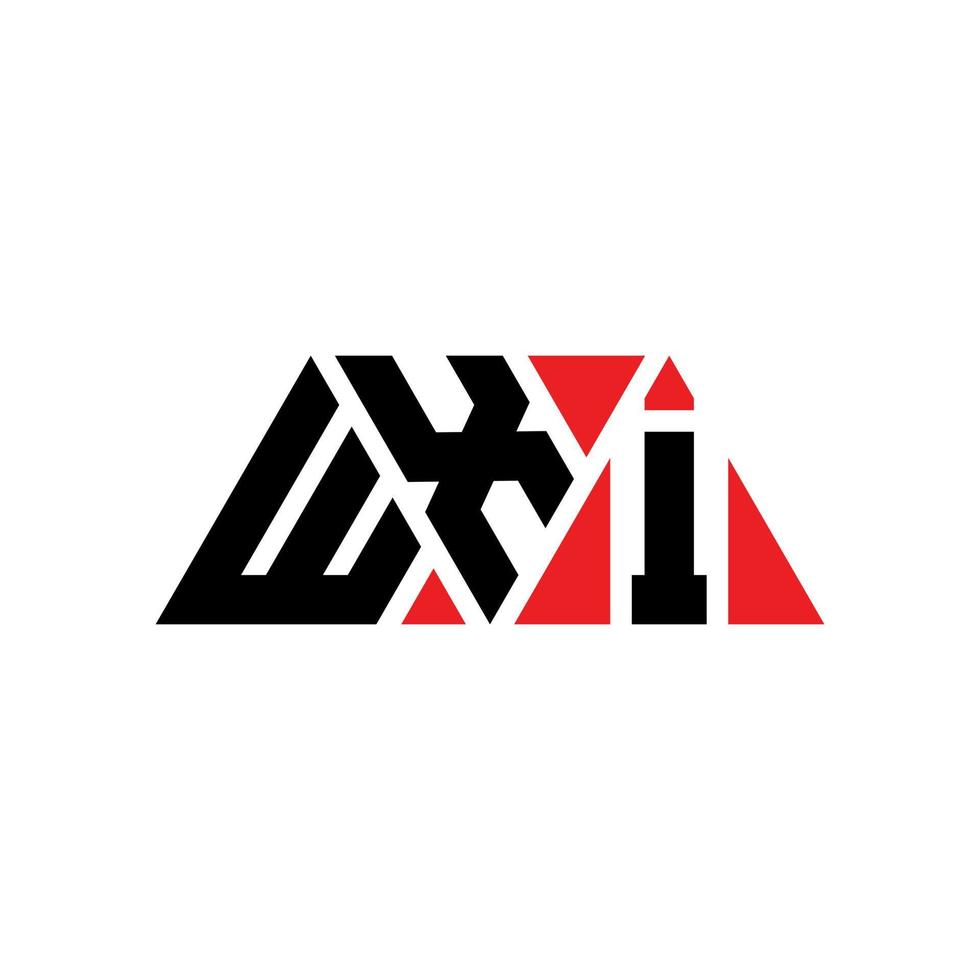 diseño de logotipo de letra triangular wxi con forma de triángulo. monograma de diseño de logotipo de triángulo wxi. plantilla de logotipo de vector de triángulo wxi con color rojo. logotipo triangular wxi logotipo simple, elegante y lujoso. wxi