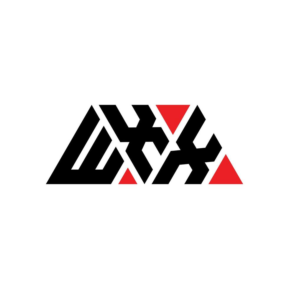 diseño de logotipo de letra triangular wxx con forma de triángulo. monograma de diseño del logotipo del triángulo wxx. plantilla de logotipo de vector de triángulo wxx con color rojo. logotipo triangular wxx logotipo simple, elegante y lujoso. wxx